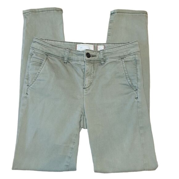 Hei Hei Anthropologie Abroad Chino Pants Olive Green Casual Pant Pocket 26 - Picture 5 of 12